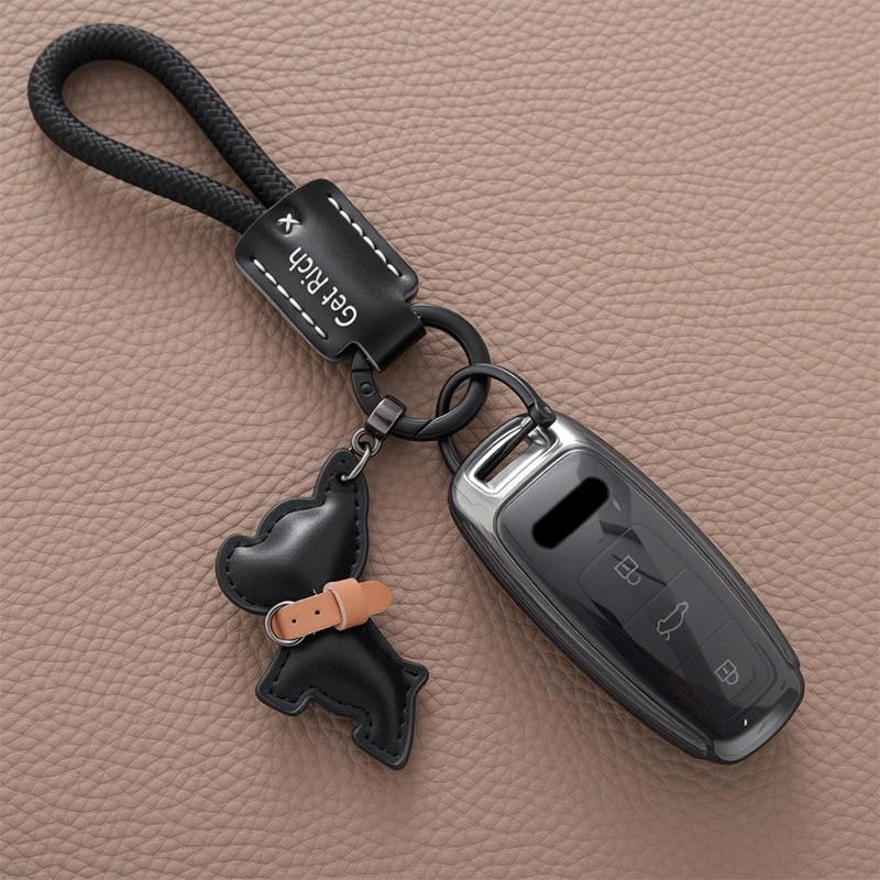 New Black Style Key Case Cover Shell For Audi Q8 RSQ8 A6 C8 S6 RS6 A7 ...