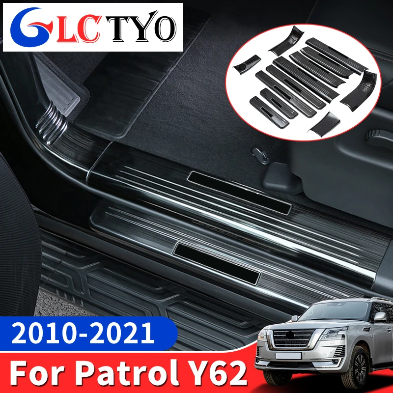 Threshold Protection Panel For Nissan Patrol Y62 2012-2021 2019 Interior Accessories Stainless Steel Car Door Guard