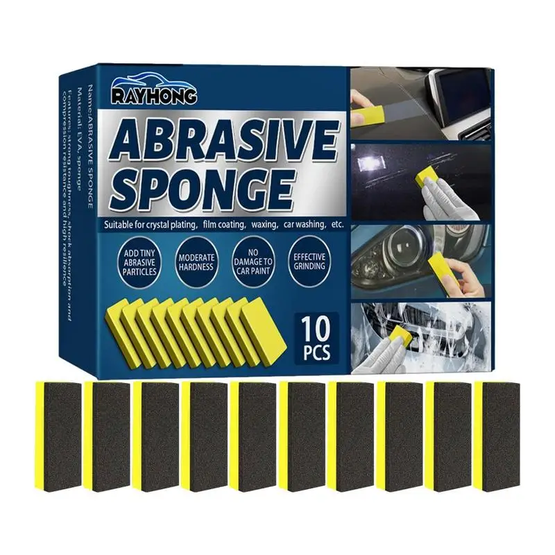 

Car Wash Sponges Universal Automobiles 10 Pcs Scratch Proof Detailing Washing Scrub Auto Easy Grip Thick Foam Detailing Scrubber