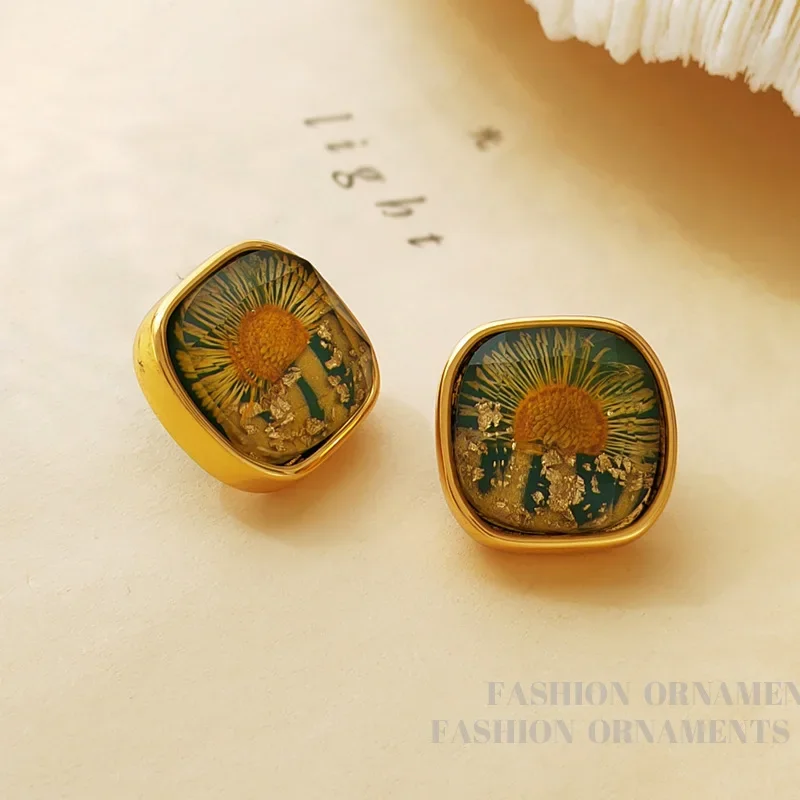 Trendy Jewelry Vintage Temperament Flower Earrings For Women Fashion Accessories - 2
