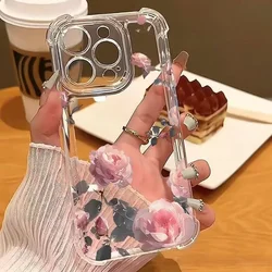 Clear Floral Phone Case with Elegant Small Flowers Design for A54 4G (S22675)