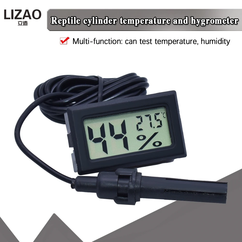 Digital Thermometer with Mini LCD Display and 1M Probe for Fridges, Freezers, and Aquariums