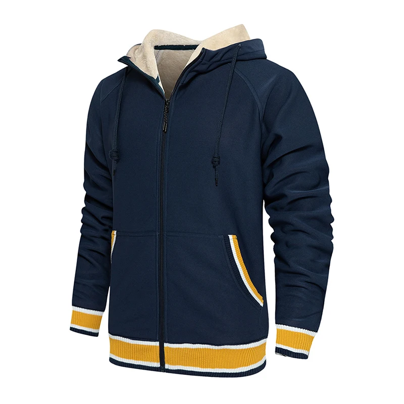 

2023 Autumn Winter Cardigan Sweater Men's Plush and Thick Sweater Street Hoodie Jacket Loose Cotton Fashion Casual Warm Clothing