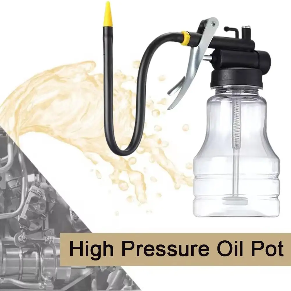 250ml Oiler Grease Guns Equipment High Pressure Pump Oiler Lubrication Oil Can Plastic Machine Oil Pot Extended Hose