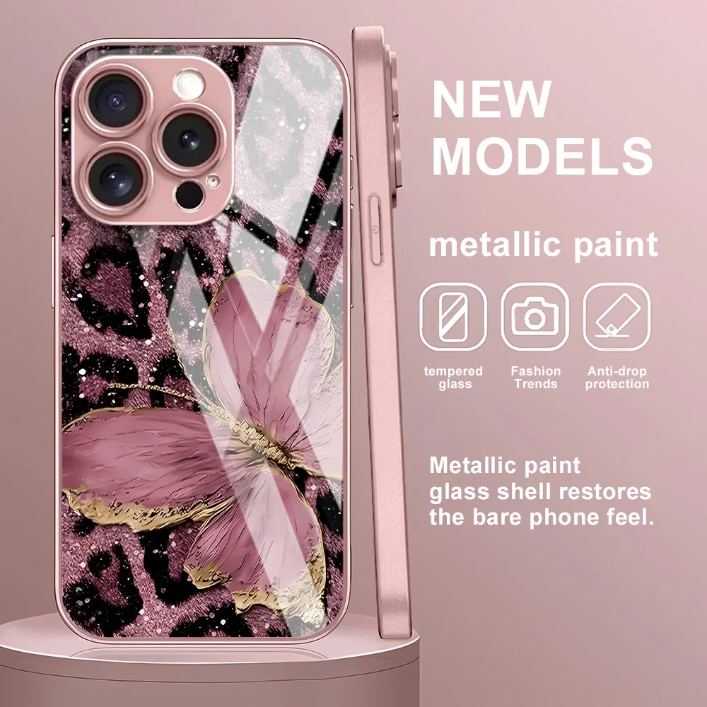 Butterfly Leopard Print Shockproof Phone Case