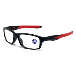Unisex Vintage Sport Reading Eyeglasses - Anti - Blue Light, Transparent +1.0 Magnification - +400 (Black)