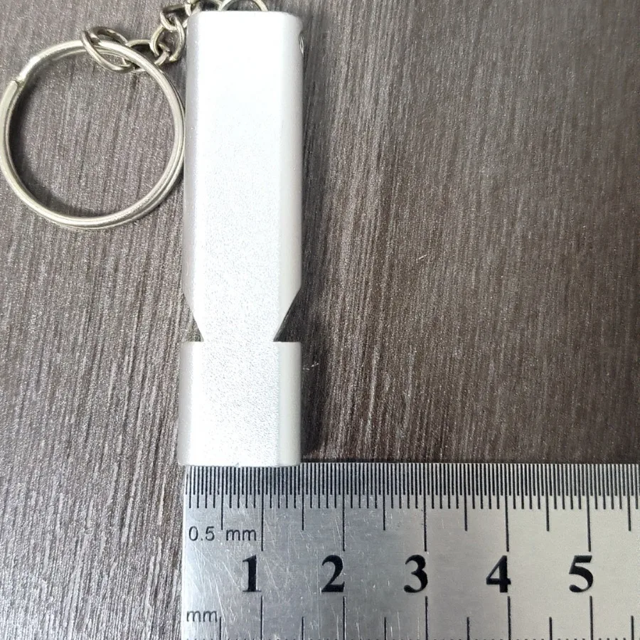 Flat Aluminum Alloy Dual Frequency Survival Whistle Double Tube Outdoor Survival Whistle Equipment Equipped EDC Tool
