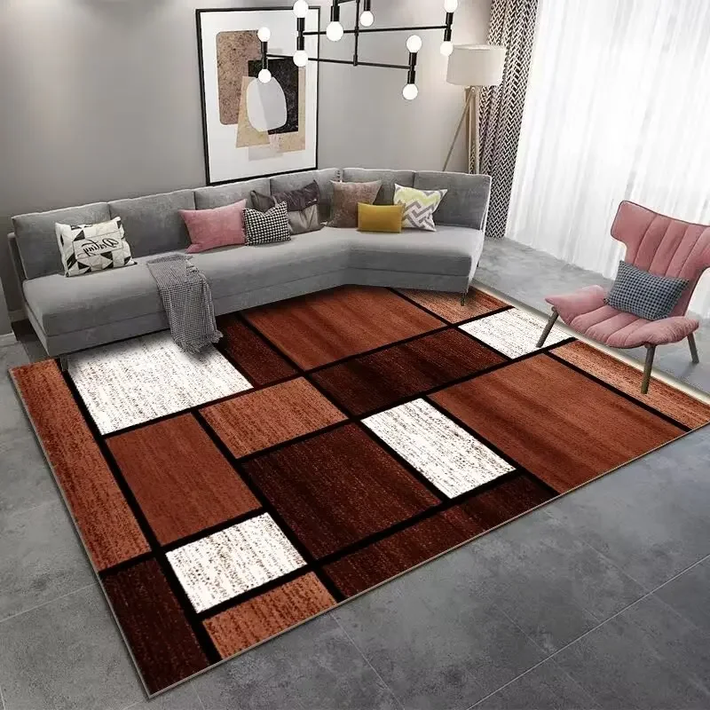 Nordic Geometric Carpet Living Room Decor Grey Large Rug for Bedroom Soft Fluffy Floor Mat Fashion Machine Washable Room Carpet