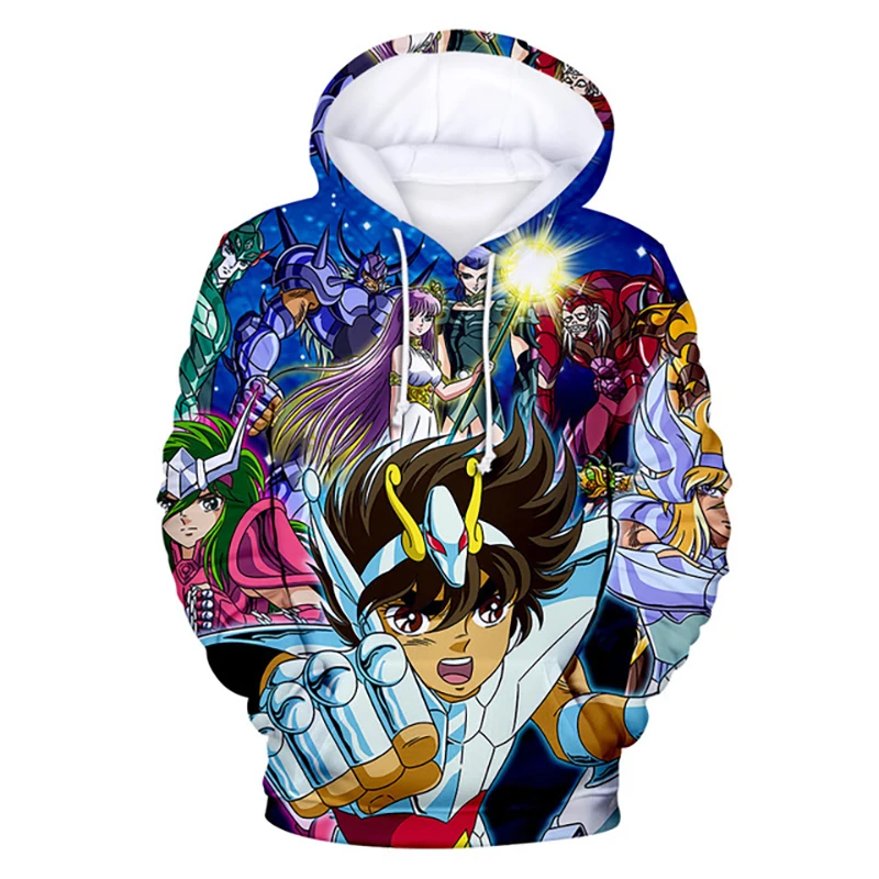 thumbnail image 1 of Sudadera con capucha con estampado 3D de Saint Seiya para hombre y mujer, suéter para niño, sudadera con capucha informal de moda para otoño e invierno, 1 of 4