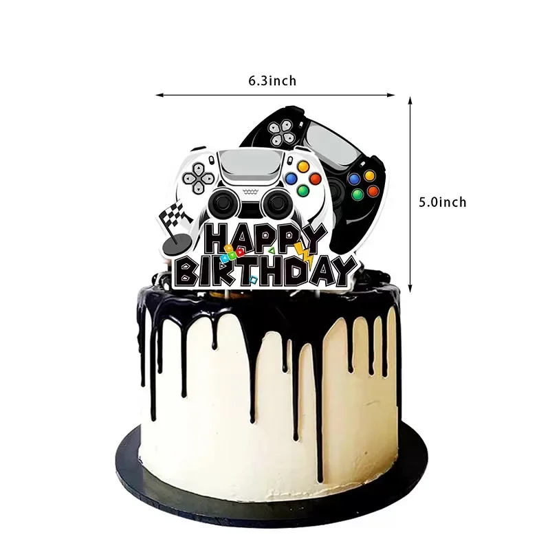 Party Supplies Birthday Party Supplies Disposable Tablecloth Birthday Tableware Set Cake Decoration Toppers Black White Game On Theme Decoration Kid Birthday Disposable Tableware Cup Plate Tablecloth Banner Balloon Cake Topper