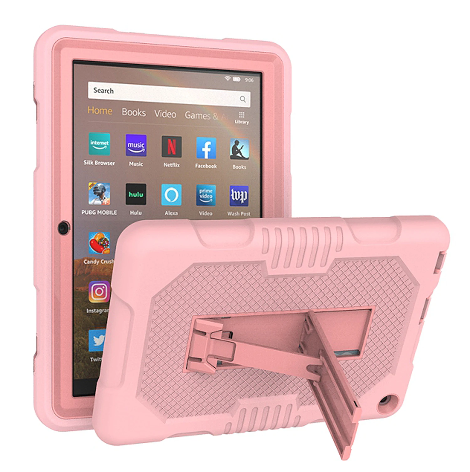 

Сверхмощный телефон для Amazon Fire HD8 HD8 Plus 2020 дюймов противоударный чехол с подставкой трехслойный прочный ударопрочный жесткий чехол