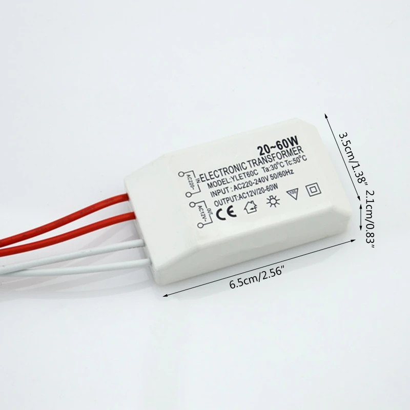 W8KC 220V 12V 전자 변압기 220V 12V 20-60W 할로겐 조명 드라이버