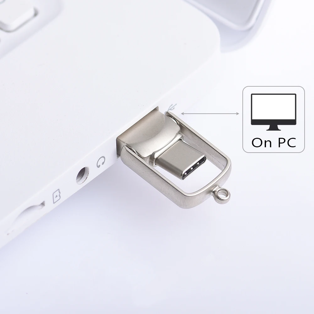 JASTER 미니 메탈 타입-C 2 IN 1 메모리 스틱 128GB 64GB 32GB 16GB 8GB 4GB USB 플래시 드라이브 (휴대폰, 컴퓨터, 카메라용)