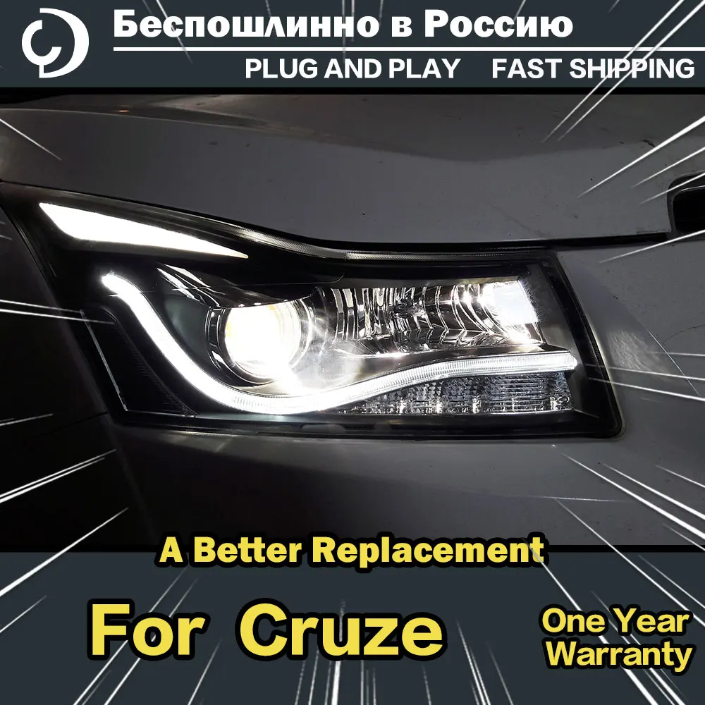 

Фары для Chevrolet Cruze 2008-2015 седан хэтчбек светодиодные фары ДХО ходовой сигнал поворота светодиодный проектор линзы аксессуары