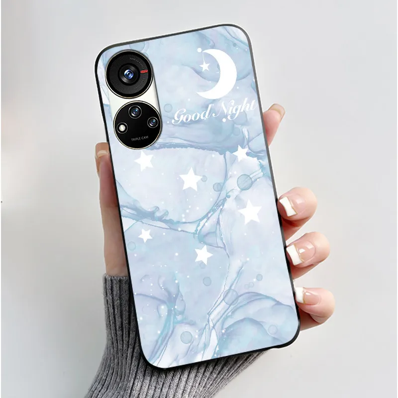 Cute Cartoon Soft Silicone Protective Phone Case - Black