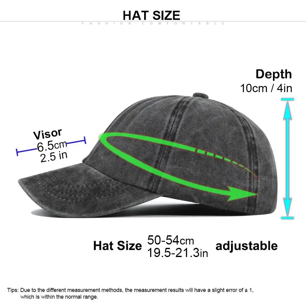 Custom LOGO Washed Cotton Baseball Cap Snapback Hats Adjustable Size Retro Unisex Vintage Washed Cotton Sunshade Soft Cap 5