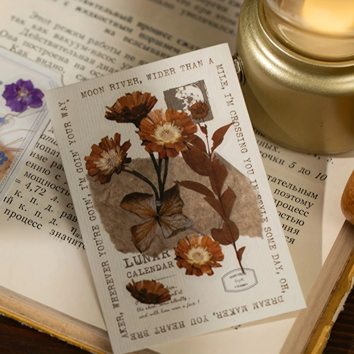 20 sheets/pack of vintage plant flower stickers, self