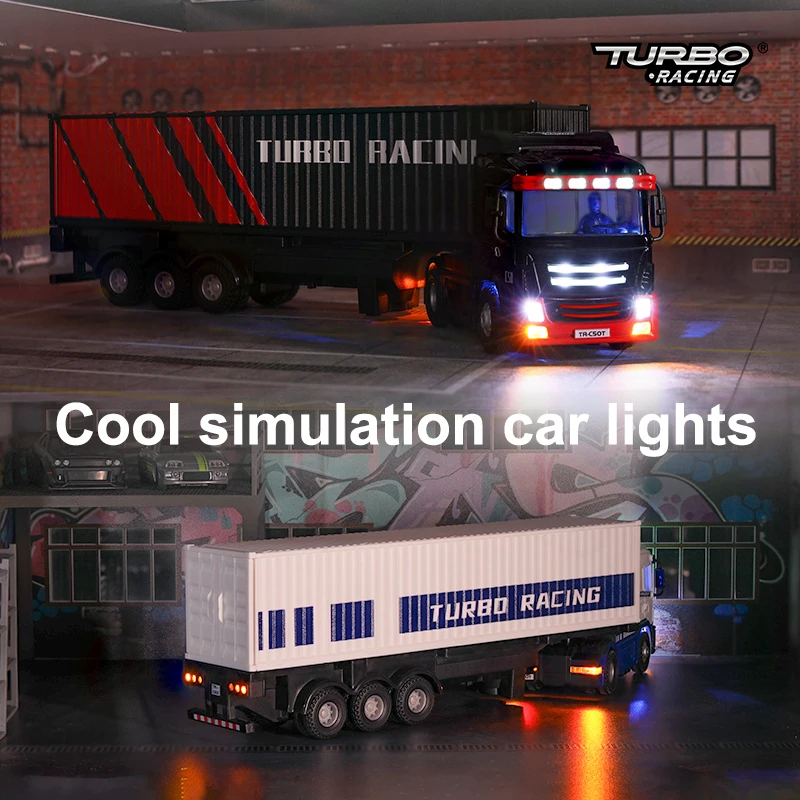 In Stock! Turbo Racing C50 T 1/76 Remote Control Container C50 Truck New Chassis Simulation Horn RC Car Toy C50-C Accessory Kit 3