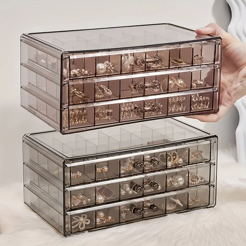 Acrylic Jewelry Storage Box 42/38/30/12 Grid Clear Jewelry Organizer Case  with Dividers, Large Capacity Earring Ring Gift Boxes - AliExpress