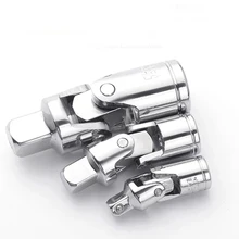 

1/4" 3/8" 1/2" Universal Joint Socket Swivel Drive Adapter Reducer For Hex Side Handle Four Square Hole Groove Universal Sleeve