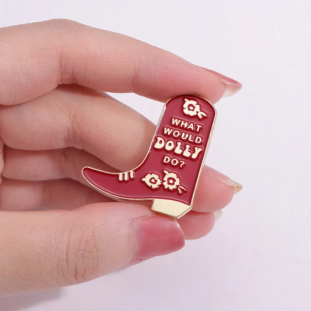 [BEST] Dolly Parton's Iconic Red Cowboy Boots in Enamel Pin Form