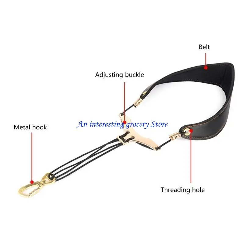 Adjustable Leather Padded Saxophone Neck Strap Sling