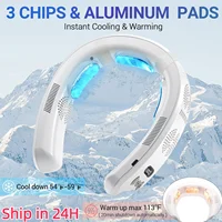 New Neck Air Conditioner Portable Neck Fan Semiconductor Cooling Ultra-Quiet Triple-Core Wearable Fans Cooling&Heating 6000mAh 1