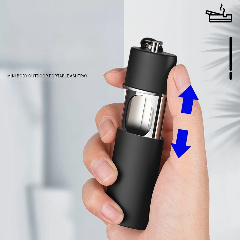 Outdoor Portable Keychain Metal Ashtray Sealed Leak proof Ashtray Travel Eco friendly Pocket Somking Accessories portable ashtray metal ashtray