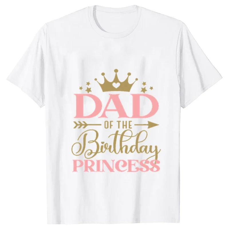Birthday Princess Girls Party T-shirt Family Gathering Matching Sibling Tees White Unisex Kids Clothing Crown Graphic Y2k Tops 3