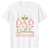 Birthday Princess Girls Party T-shirt Family Gathering Matching Sibling Tees White Unisex Kids Clothing Crown Graphic Y2k Tops 3