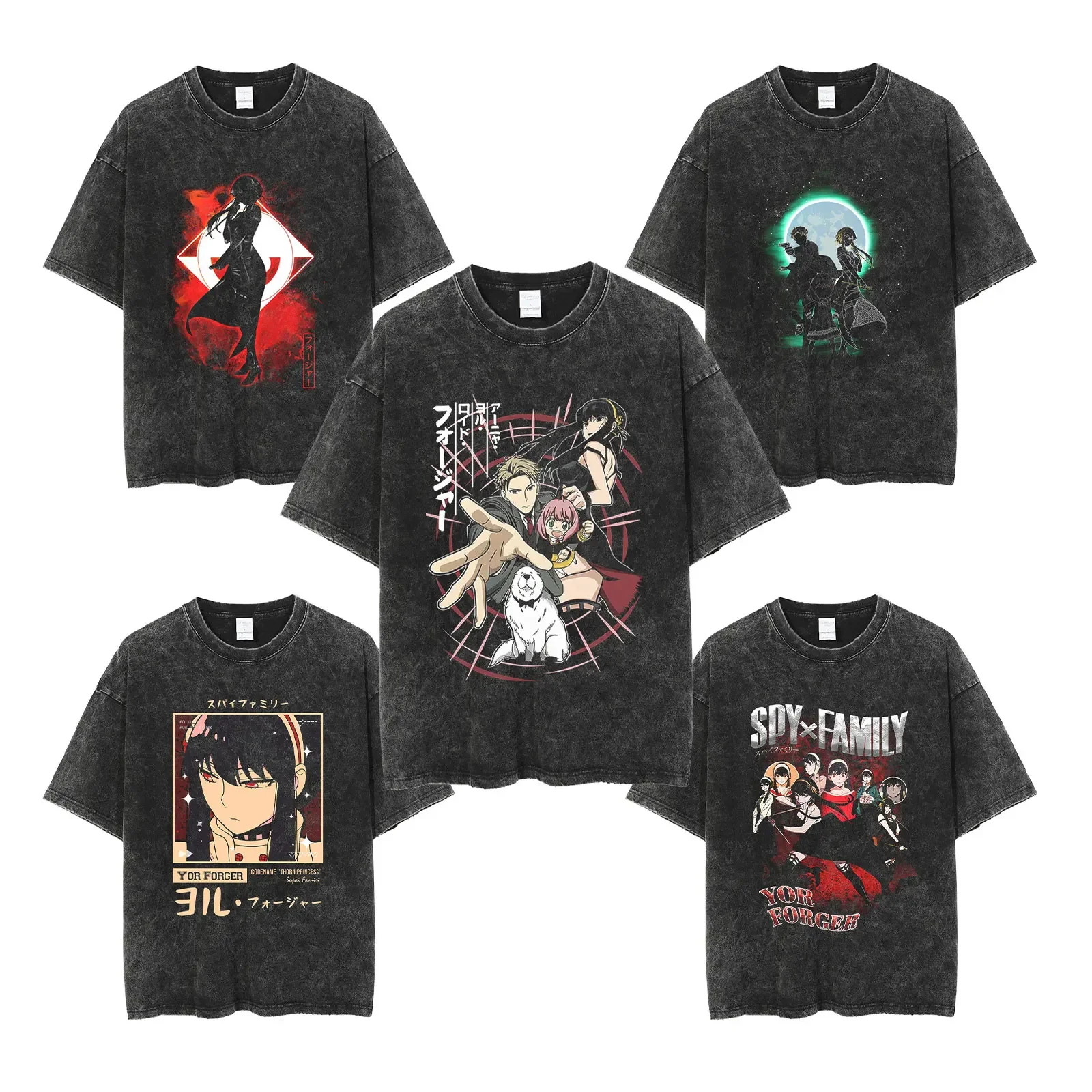 

Anime Retro Street Hip Hop Spy Anya Loid T Shirt Unisex Graphic Print Shirt Short Sleeves T Shirt Top