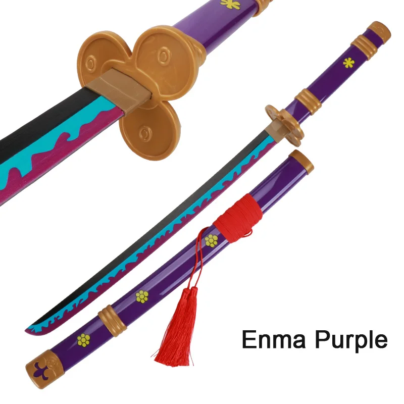 80cm/31.5in  Anime Cosplay Katana Roronoa Zoro Katana Enma Purple Enma White Role-playing Props 1:1 Origin Pattern 6