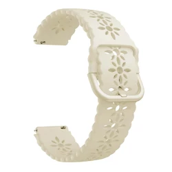 Engraved Printed 18mm Silicone Smartwatch Wristband Bracelet - watch 5 pro 42mm (Beige)