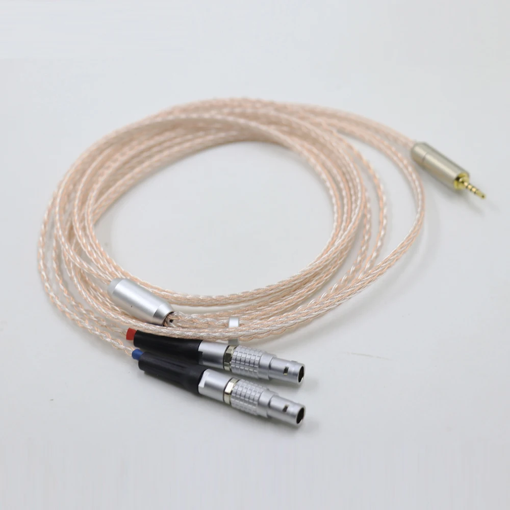 16 Core Pcocc Rame Argento Intrecciato Per Utopia Focale Elear 4Pin Xlr 2.5Mm 4.4Mm Cavo Di Aggiornamento Cuffie