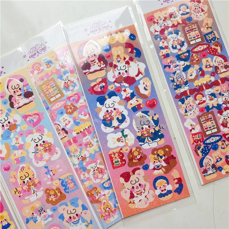 6Pcs/Pack Cartoon Fantasy Wonderful House Series Decorative Stickers Cartoon Sticker DIY Cute Kpop Korean Stationery Supplies