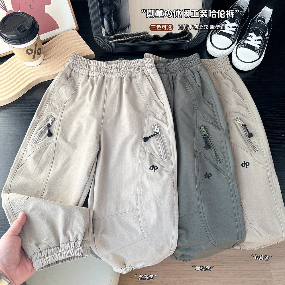 Spring Boys Casual Cool Pants Kids Children Trousers Three Colors