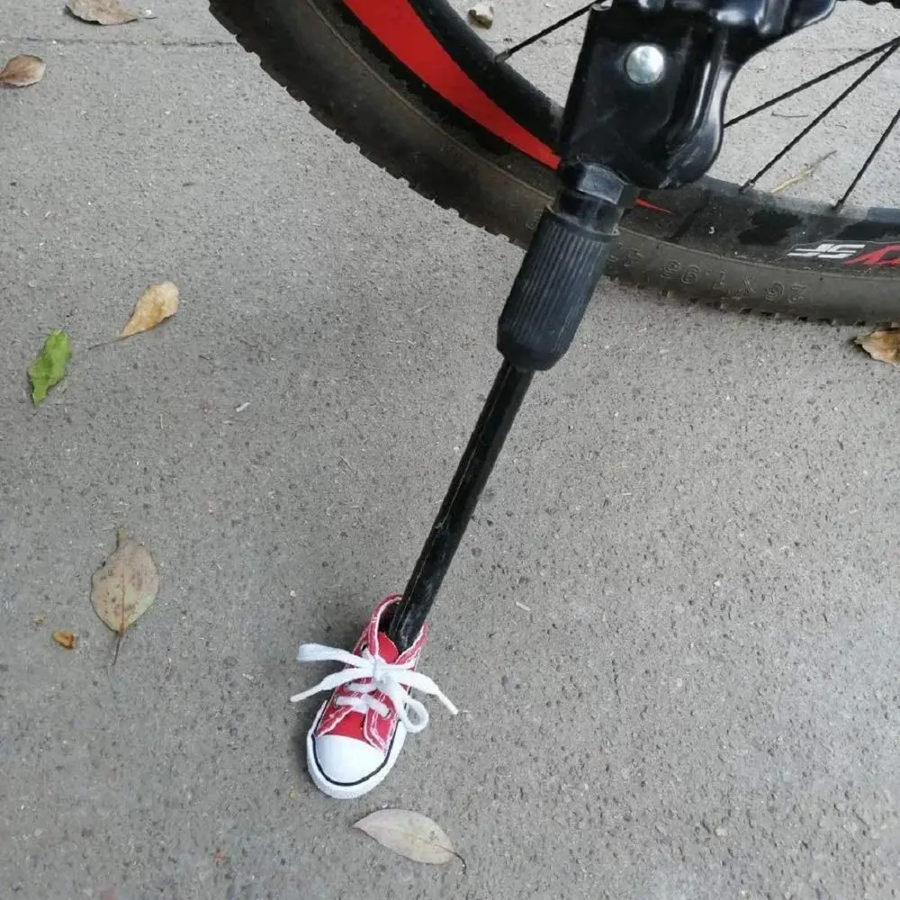 Funny Motorcycle Bicycle Shoe Shape Foot Support Side Tripod Cover Motor Electric Vehicle Bike Kickstand Mini Canvas Shoes 1pc
