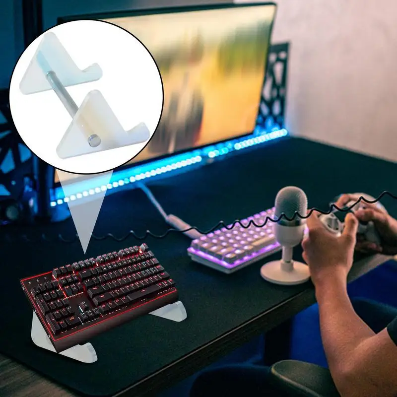 Keyboard Display Stand Stable Acrylic Keyboard Support Shelf Computer Mechanical Storage Holder Game PC Racks