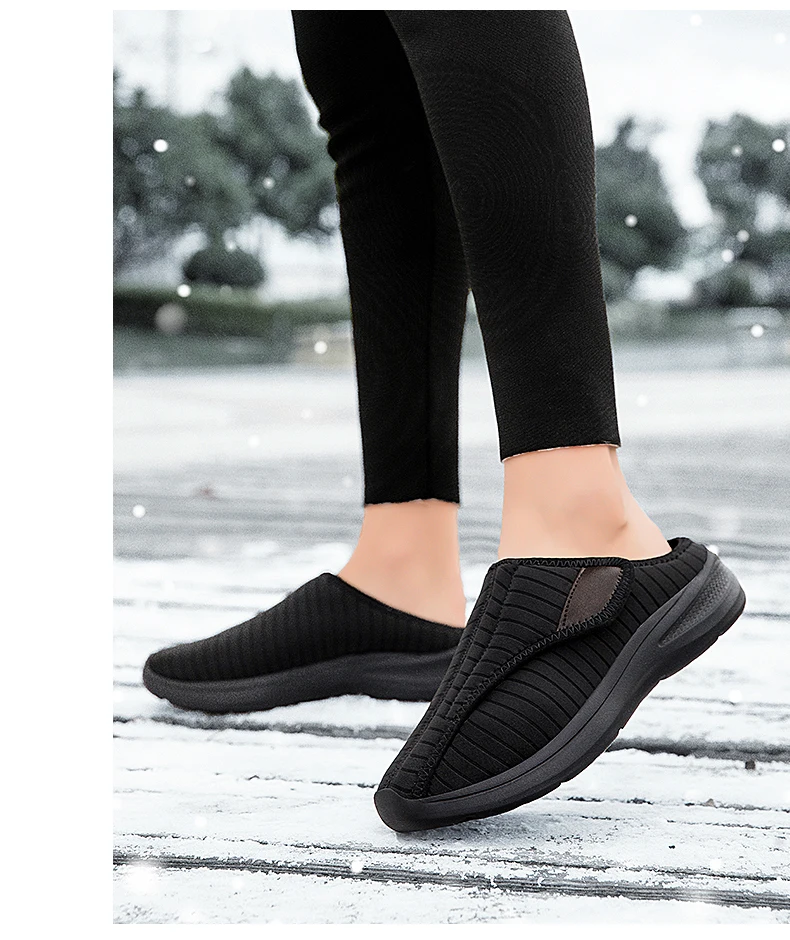 Frauen Winter Hausschuhe Warme Plüsch Breite Füße Geschwollene Indoor Hause Hausschuhe Damen Daumen Eversion Anpassung Diabetiker Schuhe Große Größe – Detail 26