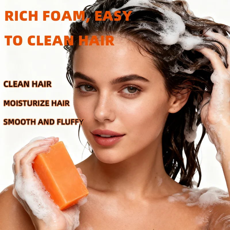 YUITIKUE Turmeric, Rosemary, and Biotin Shampoo Bar is gentle and refreshing, suitable for hair.