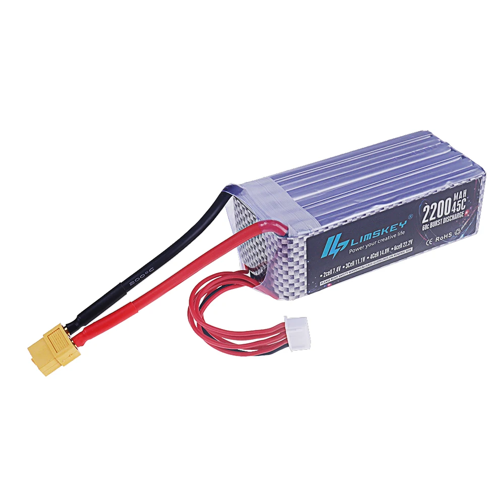 Batterie LiPo 6S 22.2V 45C 1500-2800mAh XT60/XT90 pour Drone FPV