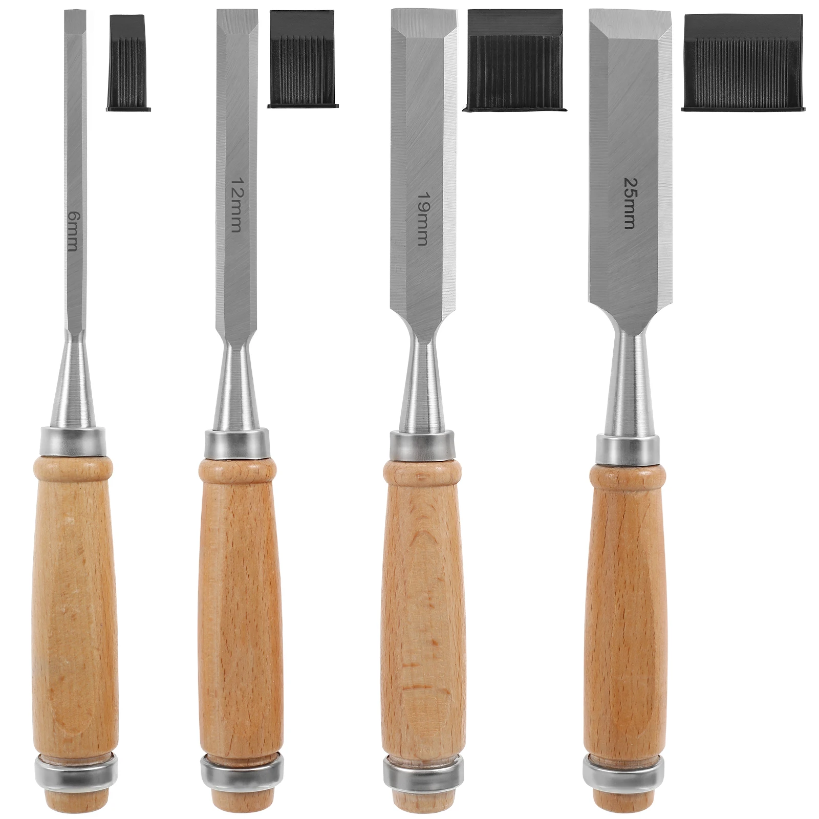 

4Pcs Wood Chisels Set Sharp Chrome-Vanadium Steel Wood Carving Chisels with Beech Handles Ergonomic Wood Carving Tools for