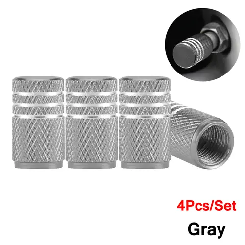 DSYCAR 4Pcs Silver Car Tire Valve Stems Cap Knurling Style Tire Valve Cap Aluminum Tire Wheel Stem Air Valve Cap for US Schrader - Image 22