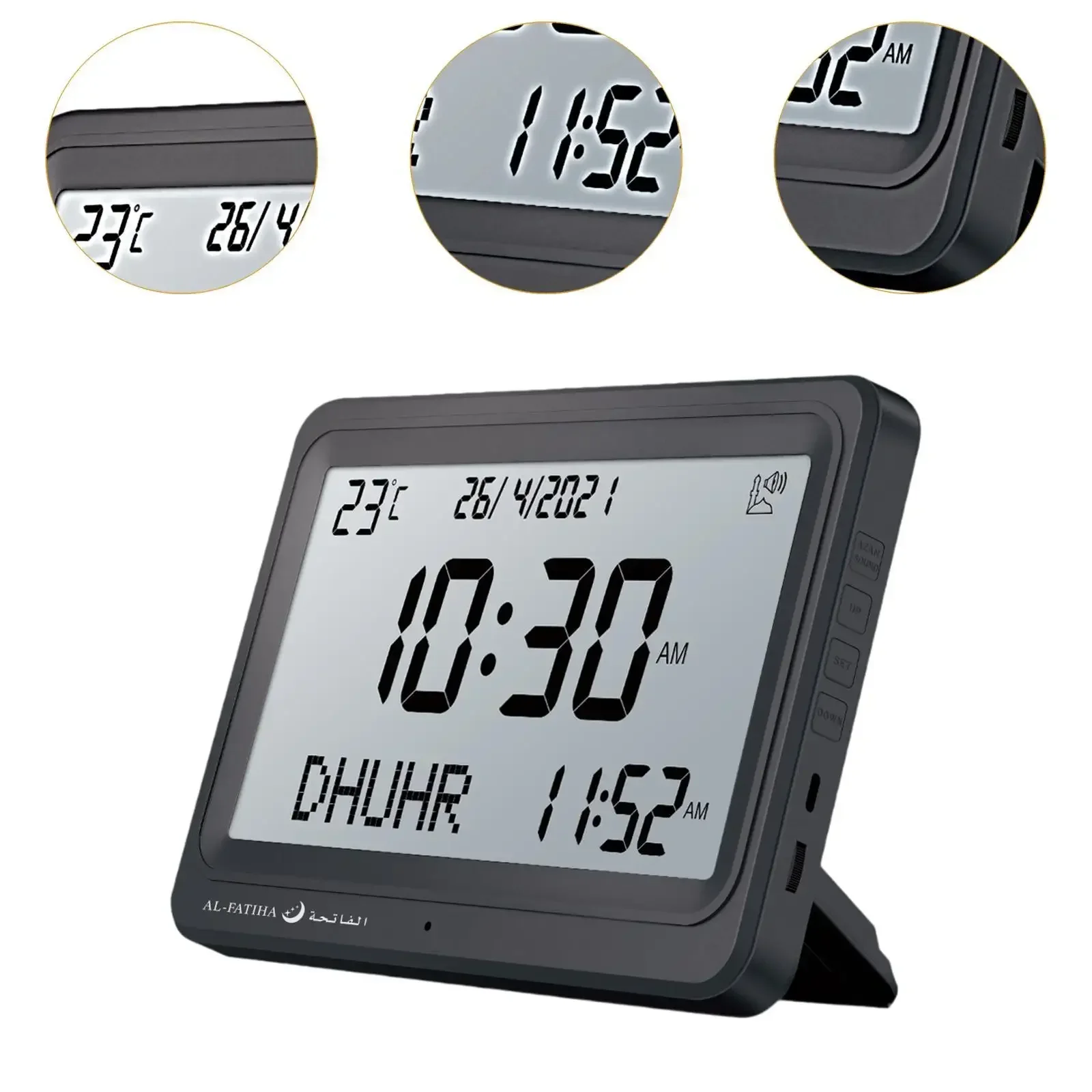 Azan Clock LCD Screen 8 Athan Sounds Calendars Muslim Prayer Desk Home Festival Birthday Decoration Office Household Supplies 5