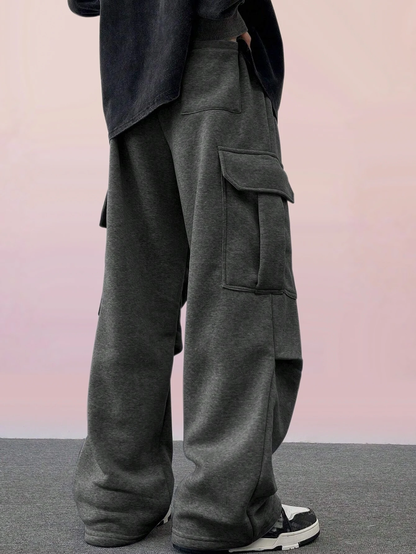 سراويل للأولاد، أفرول، بنطلونات شتوية مخملية متعددة الجيوب، سراويل رياضية للراحة في المنزل، نمط سميك، بسيط ومقاس كبير. 7-14