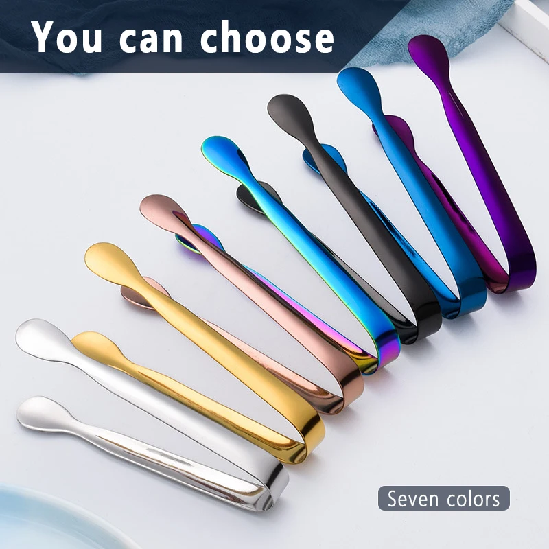 Stainless Steel Ice Cube Clip Ice Tong Bread Food BBQ Clip Barbecue Clamp Tool Bar Kitchen Accessories 10.8cm