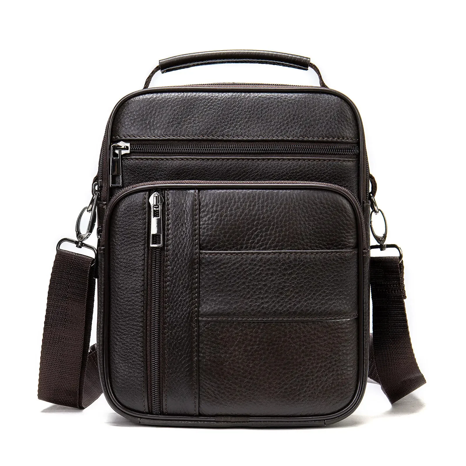 thumbnail image 1 of Bolso de piel auténtica de vaca WESTAL para hombre, bolso de hombro con cremallera, bolso bandolera para hombre, bolso bandolera con solapa 7512, 1 of 5