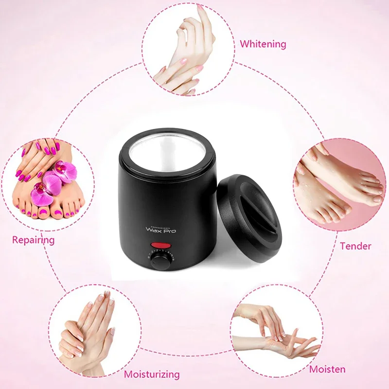 200ml-500ml Wax Heater Warmer Hair Removal Machine for Body SPA Epilator Paraffin Wax Pot + Wood Sticks + 200g Beans