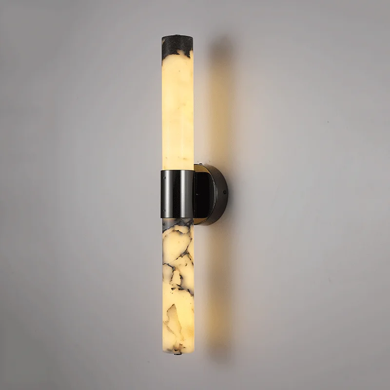 Italian Black Marble Long Wall Sconce 1