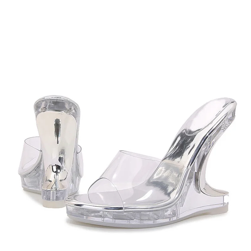 Arromic Women's Clear Wedge Heels Sandals Square Open Toe Arromic Women's Clear Wedge Heels Sandals Square Open Toe
